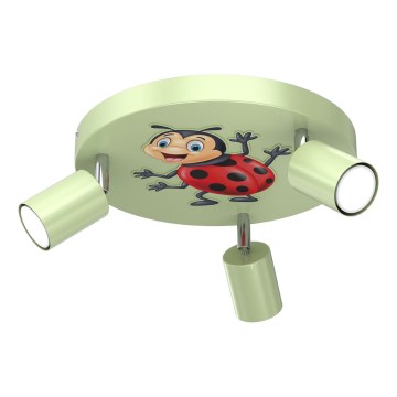 Oświetlenie punktowe dziecięce FUN 3xGU10/8W/230V zielony/biedronka