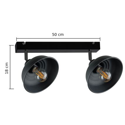 Oświetlenie punktowe FAUN 2xE27/60W/230V czarny
