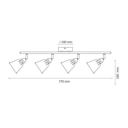 Oświetlenie punktowe FIONA 4xE14/8W/230V czarny