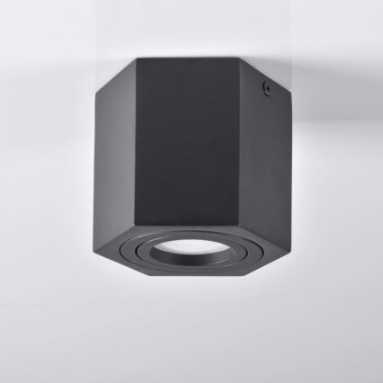 Oświetlenie punktowe HEXAGON 1xGU10/10W/230V czarny