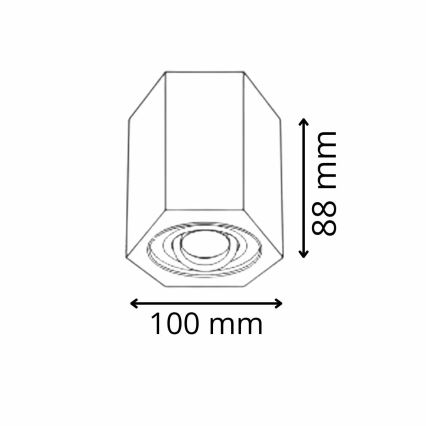 Oświetlenie punktowe HEXAGON 1xGU10/10W/230V czarny