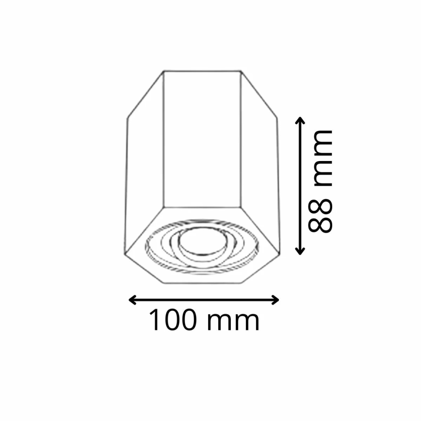 Oświetlenie punktowe HEXAGON 1xGU10/10W/230V czarny