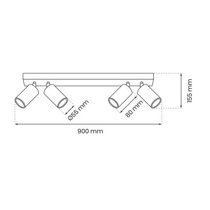 Oświetlenie punktowe HUDSON 4xGU10/8W/230V biały