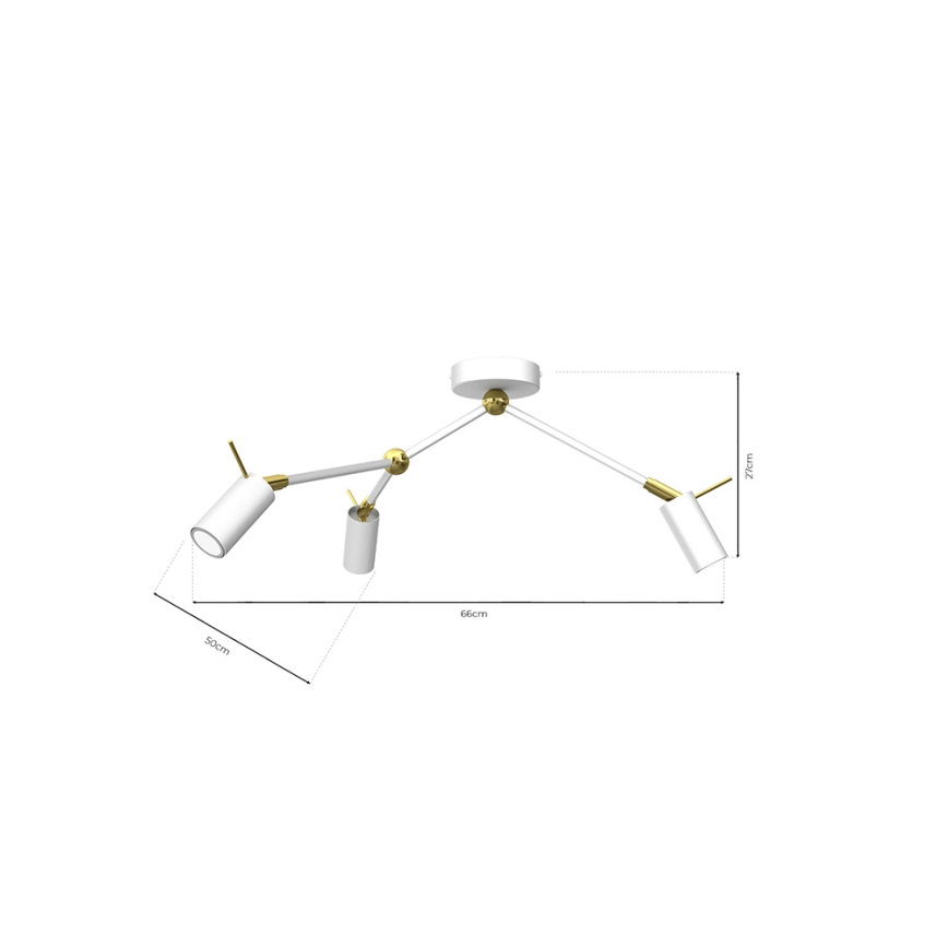 Oświetlenie punktowe IRIS 3xGU10/MR11/40W/230V biały/gold