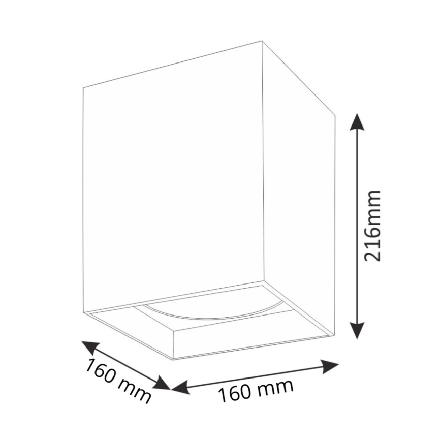 Oświetlenie punktowe JUPITER 1xE27/20W/230V 16x16 cm czarne