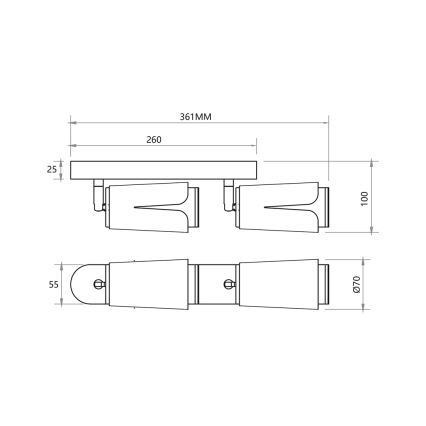 Oświetlenie punktowe KWIAT 2xGU10/8W/230V białe