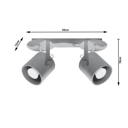 Oświetlenie punktowe LAROSA 2 2xGU10/40W/230V szary