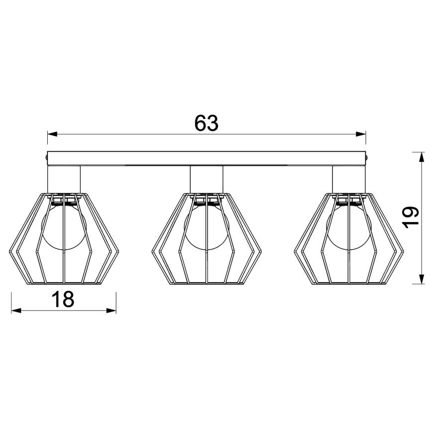 Oświetlenie punktowe LETI 3xE27/15W/230V czarny