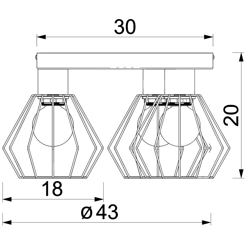 Oświetlenie punktowe LETI 3xE27/15W/230V czarny