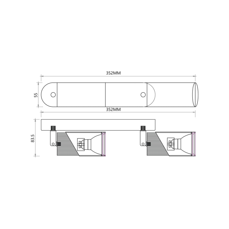 Oświetlenie punktowe NEO 2xGU10/8W/230V czarne/złote