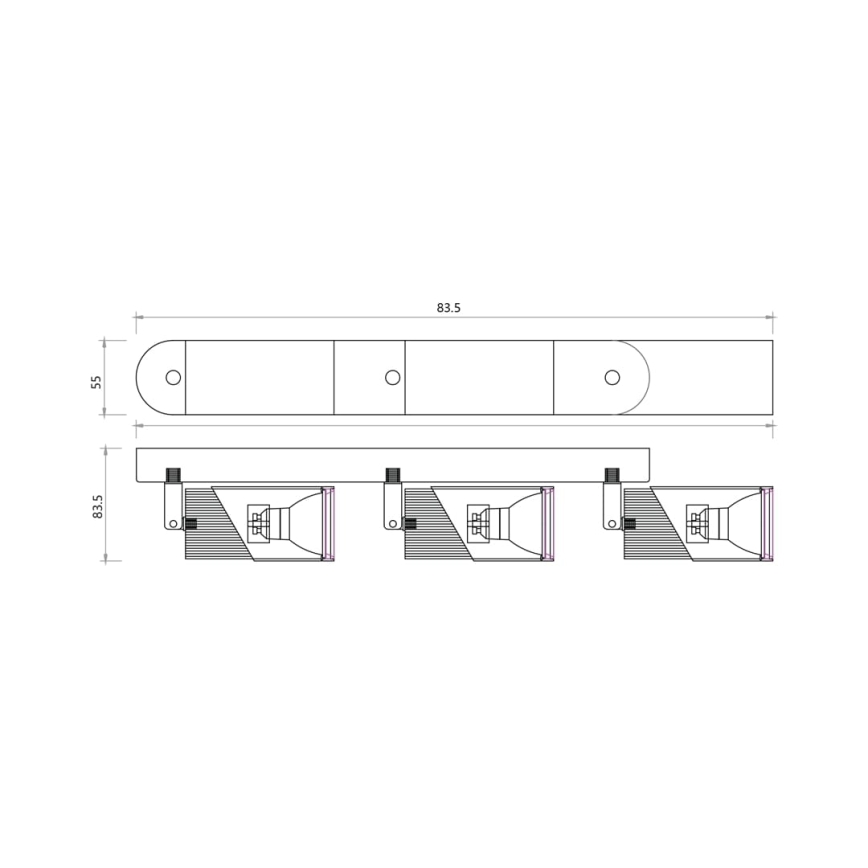 Oświetlenie punktowe NEO 3xGU10/8W/230V białe