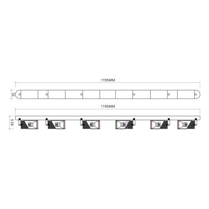 Oświetlenie punktowe NEO 6xGU10/8W/230V czarne/złote