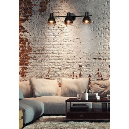 Oświetlenie punktowe NERIA 3xE14/40W/230V czarne/miedź