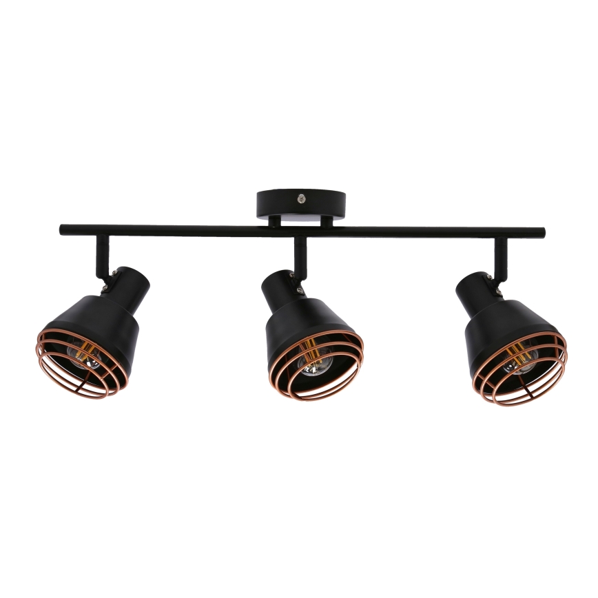 Oświetlenie punktowe NERIA 3xE14/40W/230V czarne/miedź