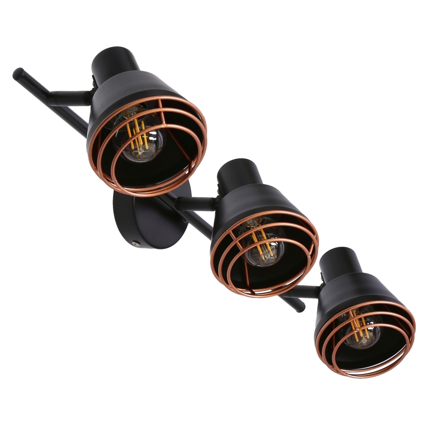 Oświetlenie punktowe NERIA 3xE14/40W/230V czarne/miedź