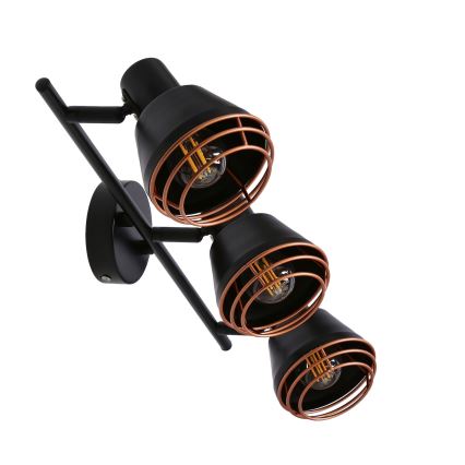 Oświetlenie punktowe NERIA 3xE14/40W/230V czarne/miedź