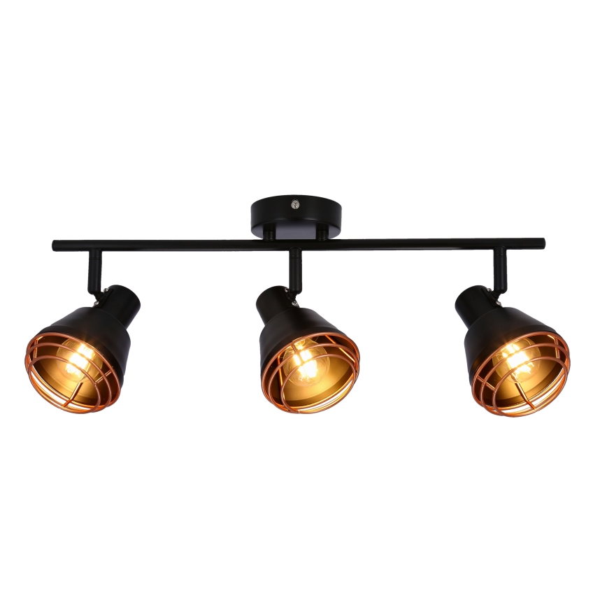 Oświetlenie punktowe NERIA 3xE14/40W/230V czarne/miedź