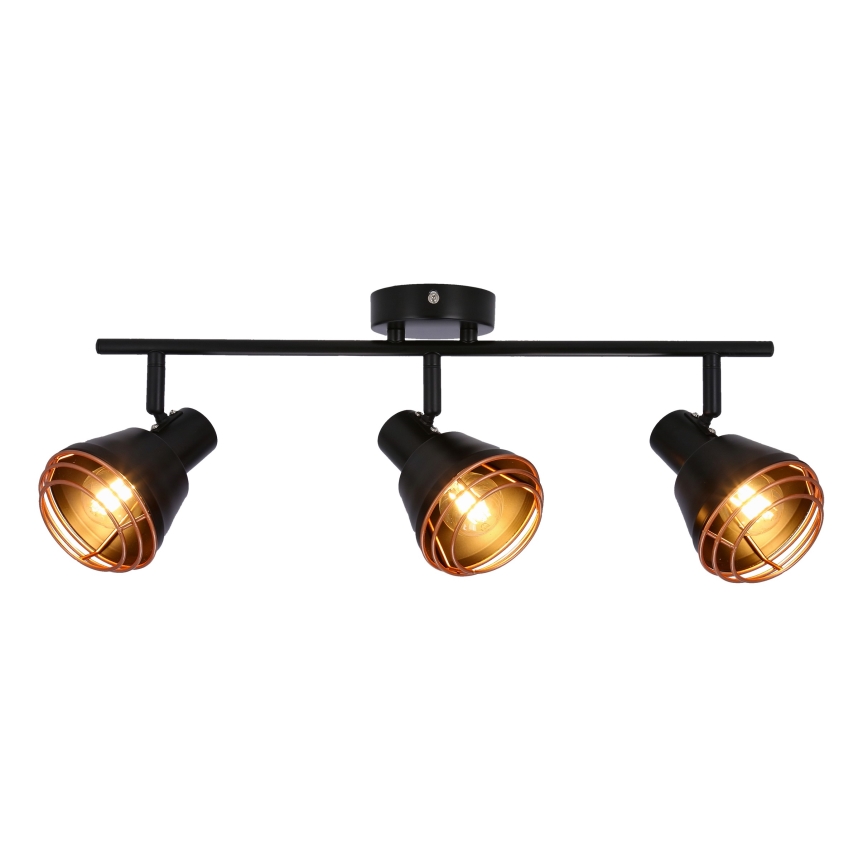 Oświetlenie punktowe NERIA 3xE14/40W/230V czarne/miedź