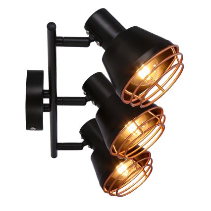 Oświetlenie punktowe NERIA 3xE14/40W/230V czarne/miedź