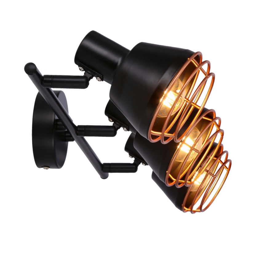 Oświetlenie punktowe NERIA 3xE14/40W/230V czarne/miedź
