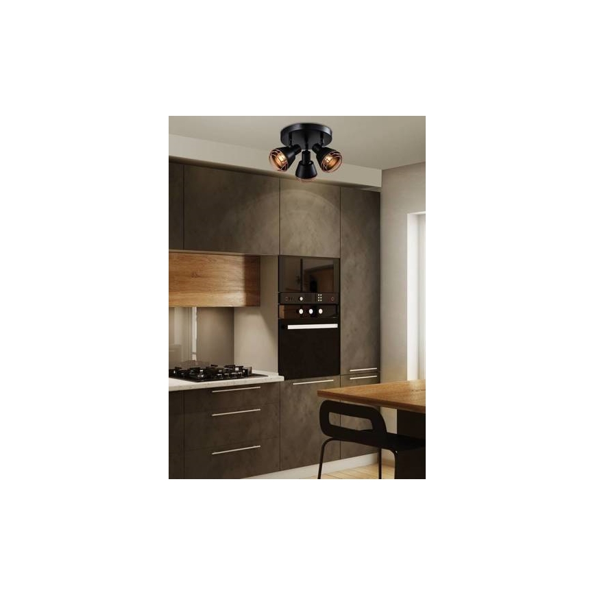 Oświetlenie punktowe NERIA 3xE14/40W/230V czarne/miedź