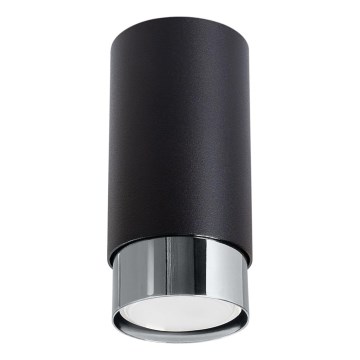 Oświetlenie punktowe NERO 1xGU10/10W/230V 12,5 cm czarny/chrom błyszczący