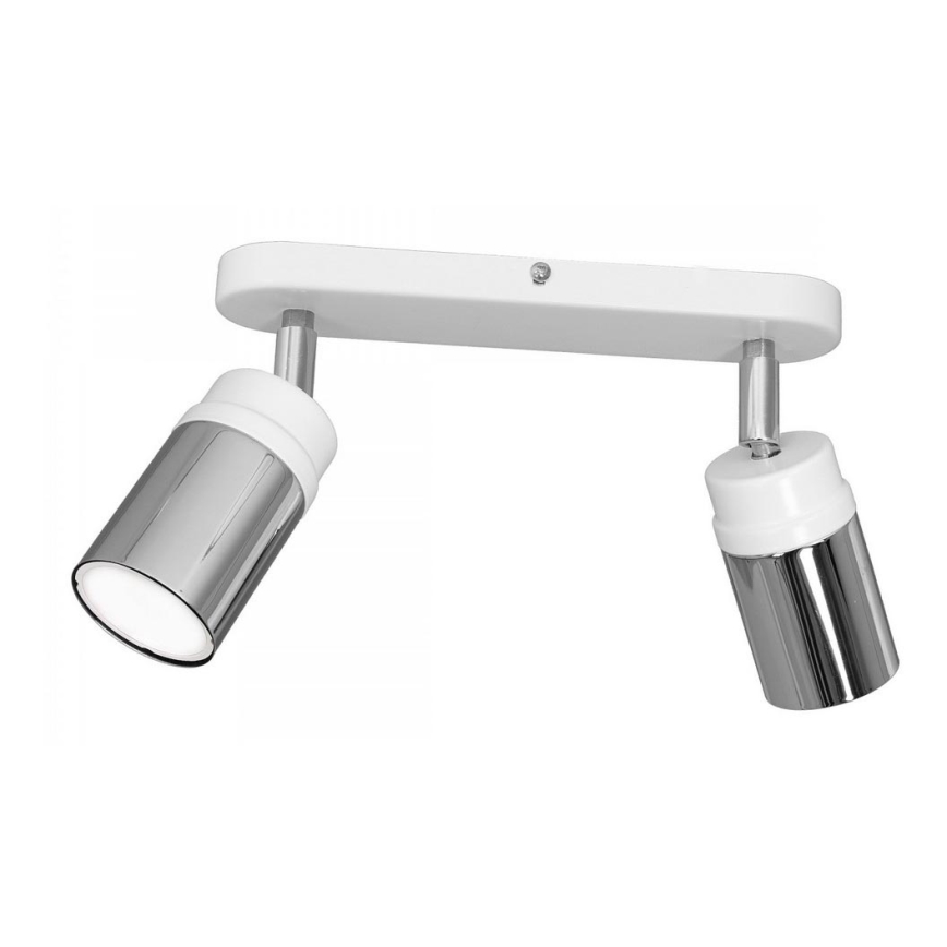 Oświetlenie punktowe NEST 2xGU10/8W/230V biały/chrom błyszczący