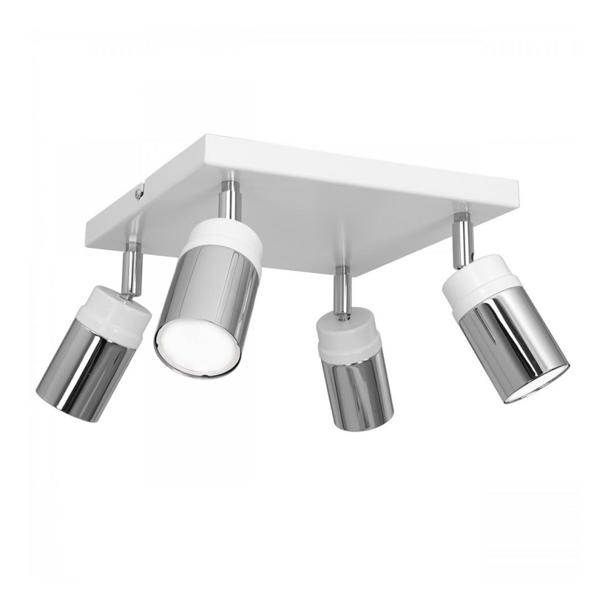 Oświetlenie punktowe NEST 4xGU10/8W/230V biały/chrom błyszczący