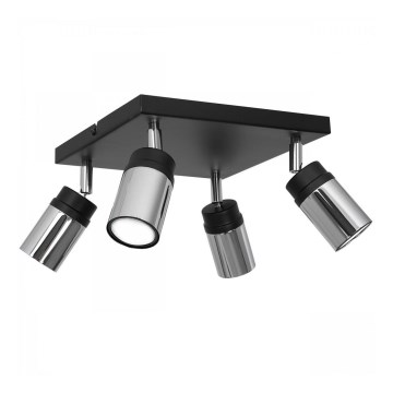 Oświetlenie punktowe NEST 4xGU10/8W/230V czarny/chrom błyszczący