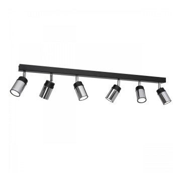 Oświetlenie punktowe NEST 6xGU10/8W/230V czarny/chrom błyszczący