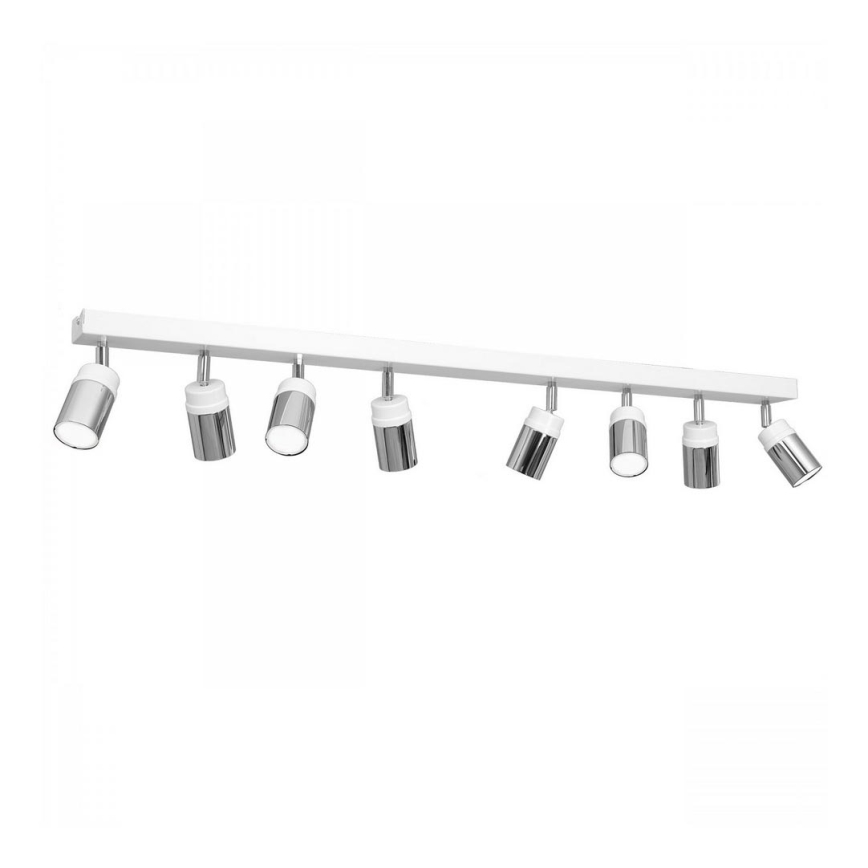 Oświetlenie punktowe NEST 8xGU10/8W/230V biały/chrom błyszczący