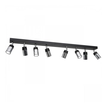 Oświetlenie punktowe NEST 8xGU10/8W/230V czarny/chrom błyszczący
