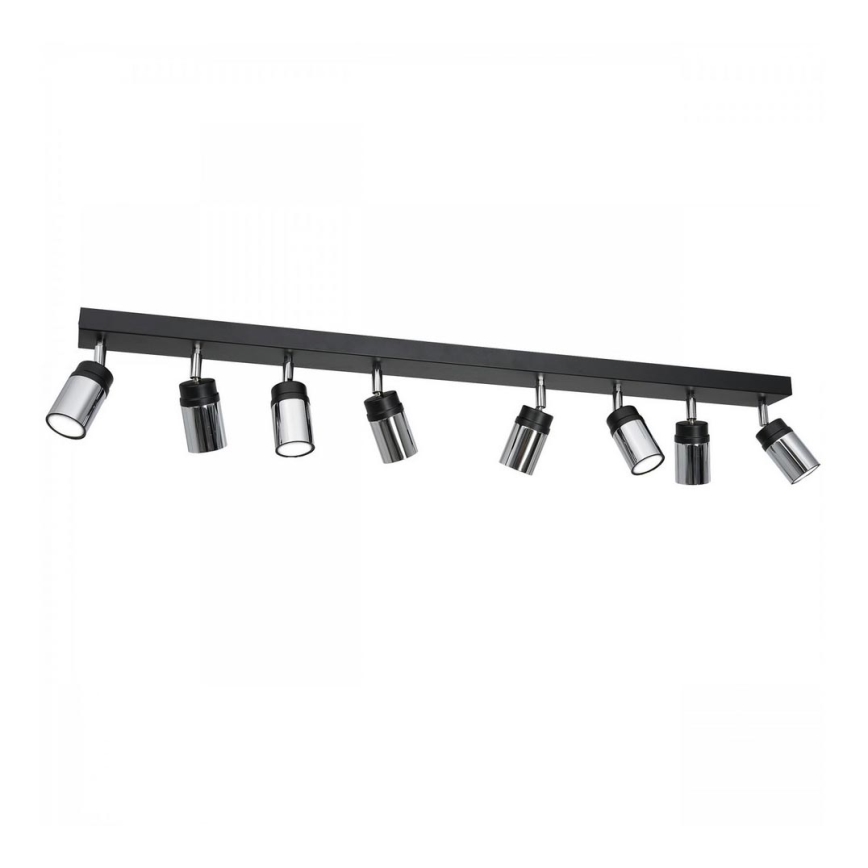 Oświetlenie punktowe NEST 8xGU10/8W/230V czarny/chrom błyszczący