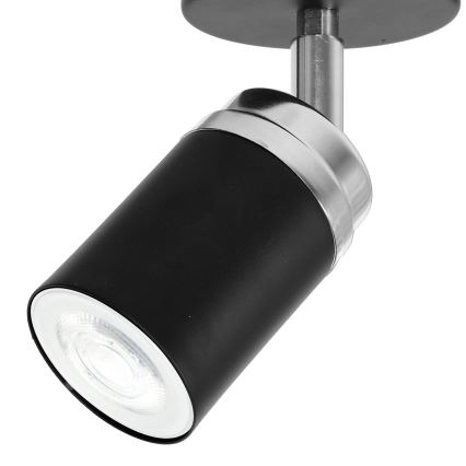 Oświetlenie punktowe RENO 1xGU10/8W/230V czarny/chrom błyszczący