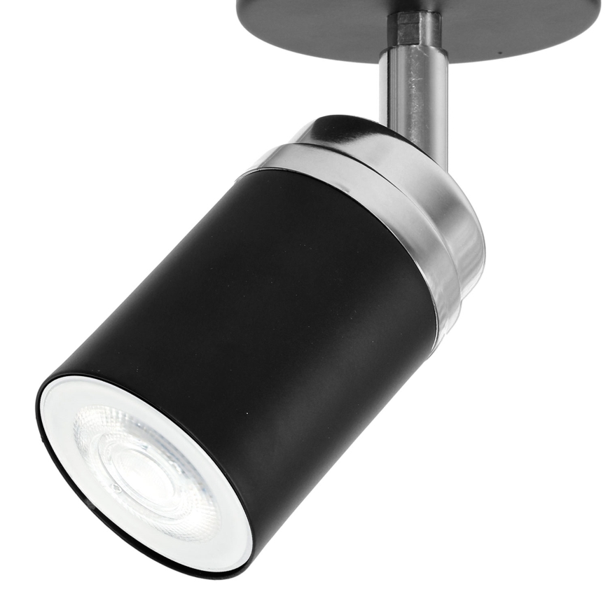 Oświetlenie punktowe RENO 1xGU10/8W/230V czarny/chrom błyszczący