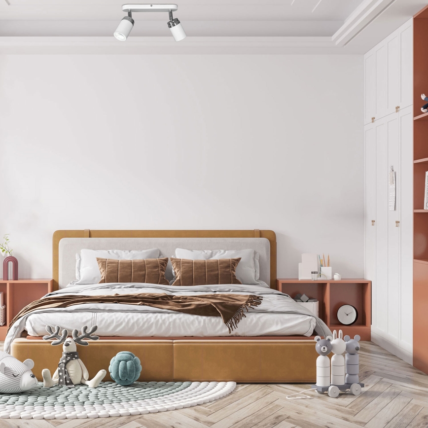 Oświetlenie punktowe RENO 2xGU10/8W/230V biały/chrom błyszczący