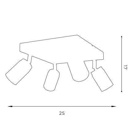 Oświetlenie punktowe RENO 4xGU10/60W/230V czarne/złote