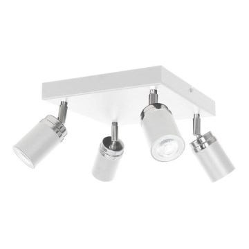 Oświetlenie punktowe RENO 4xGU10/8W/230V biały/chrom błyszczący