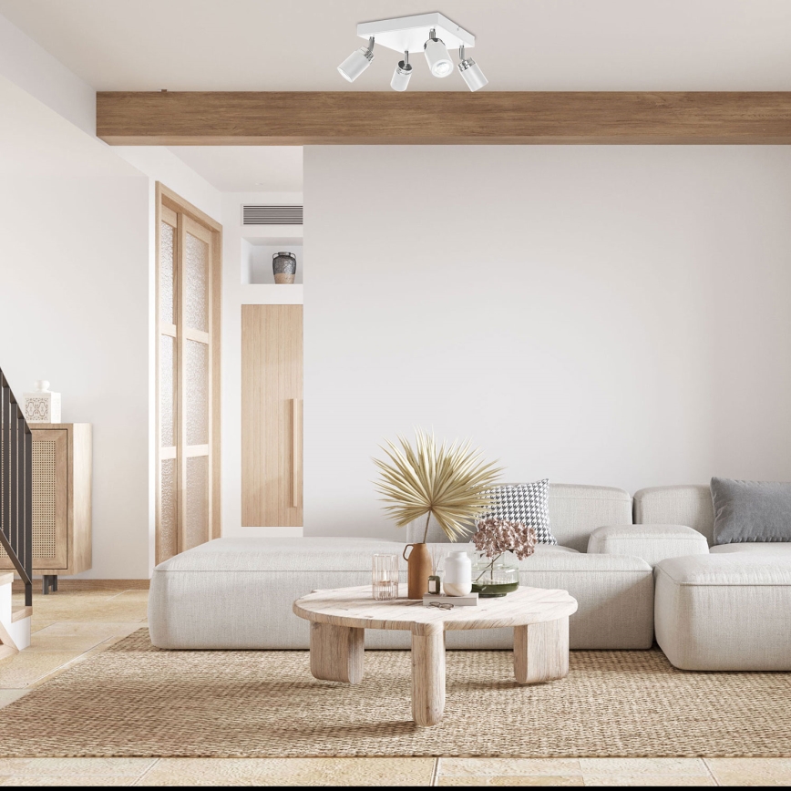 Oświetlenie punktowe RENO 4xGU10/8W/230V biały/chrom błyszczący