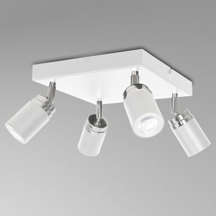 Oświetlenie punktowe RENO 4xGU10/8W/230V biały/chrom błyszczący