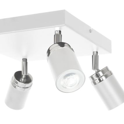 Oświetlenie punktowe RENO 4xGU10/8W/230V biały/chrom błyszczący