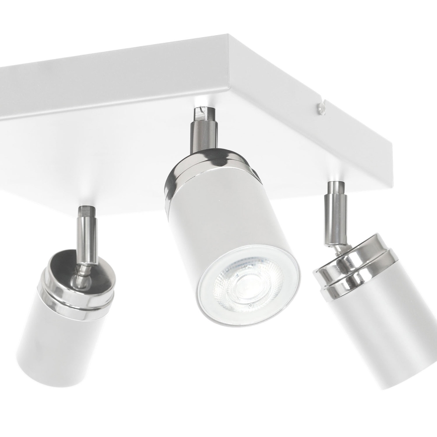 Oświetlenie punktowe RENO 4xGU10/8W/230V biały/chrom błyszczący
