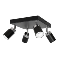 Oświetlenie punktowe RENO 4xGU10/8W/230V czarny/chrom błyszczący