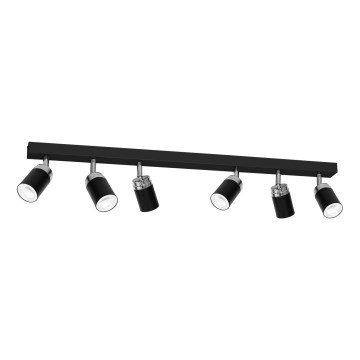 Oświetlenie punktowe RENO 6xGU10/60W/230V czarny/chrom błyszczący