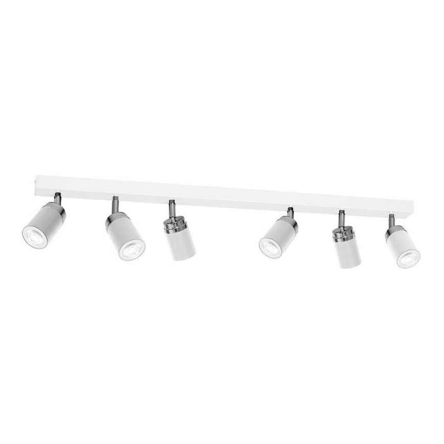 Oświetlenie punktowe RENO 6xGU10/8W/230V biały/chrom błyszczący