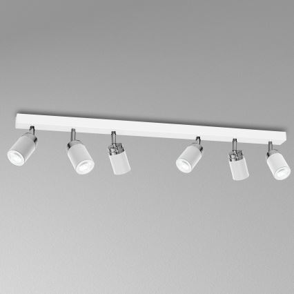 Oświetlenie punktowe RENO 6xGU10/8W/230V biały/chrom błyszczący
