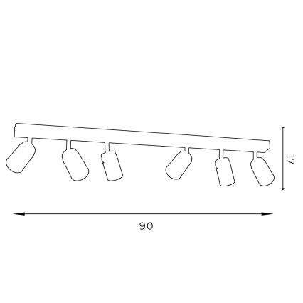 Oświetlenie punktowe RENO 6xGU10/8W/230V czarne/złote