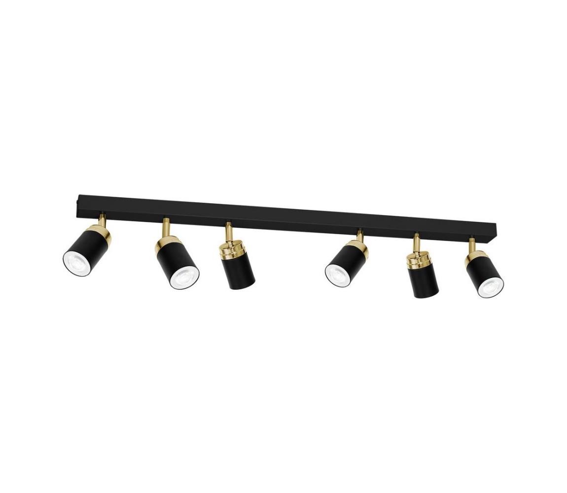 Oświetlenie punktowe RENO 6xGU10/8W/230V czarne/złote