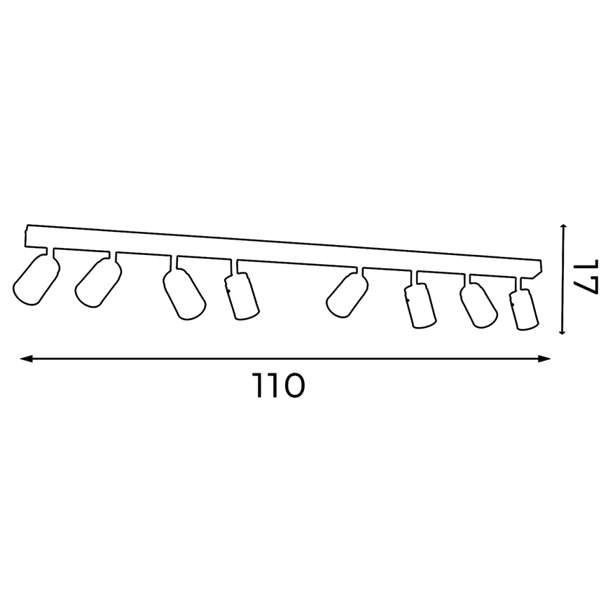 Oświetlenie punktowe RENO 8xGU10/8W/230V biały/chrom błyszczący