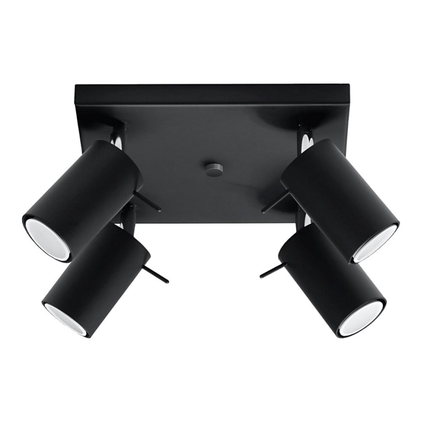 Oświetlenie punktowe RING 4 4xGU10/10W/230V czarny